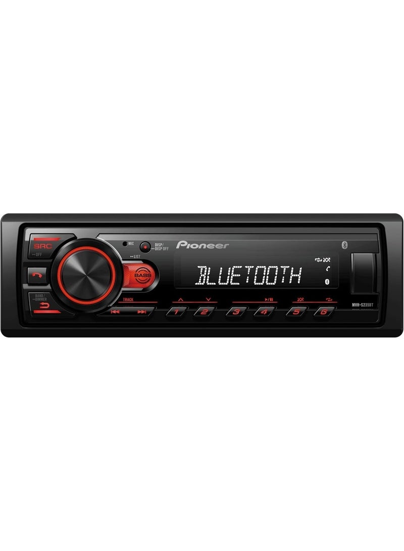 Pioneer MVH-S235BT Digital Media Receiver with Bluetooth, 2 RCA Pre-outs, Bass Boost Direct Access Key, Front USB, AM/FM Radio - Image 1